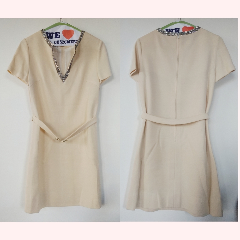 Stunning Vintage Capriel 1960s Belgian Wool Dress